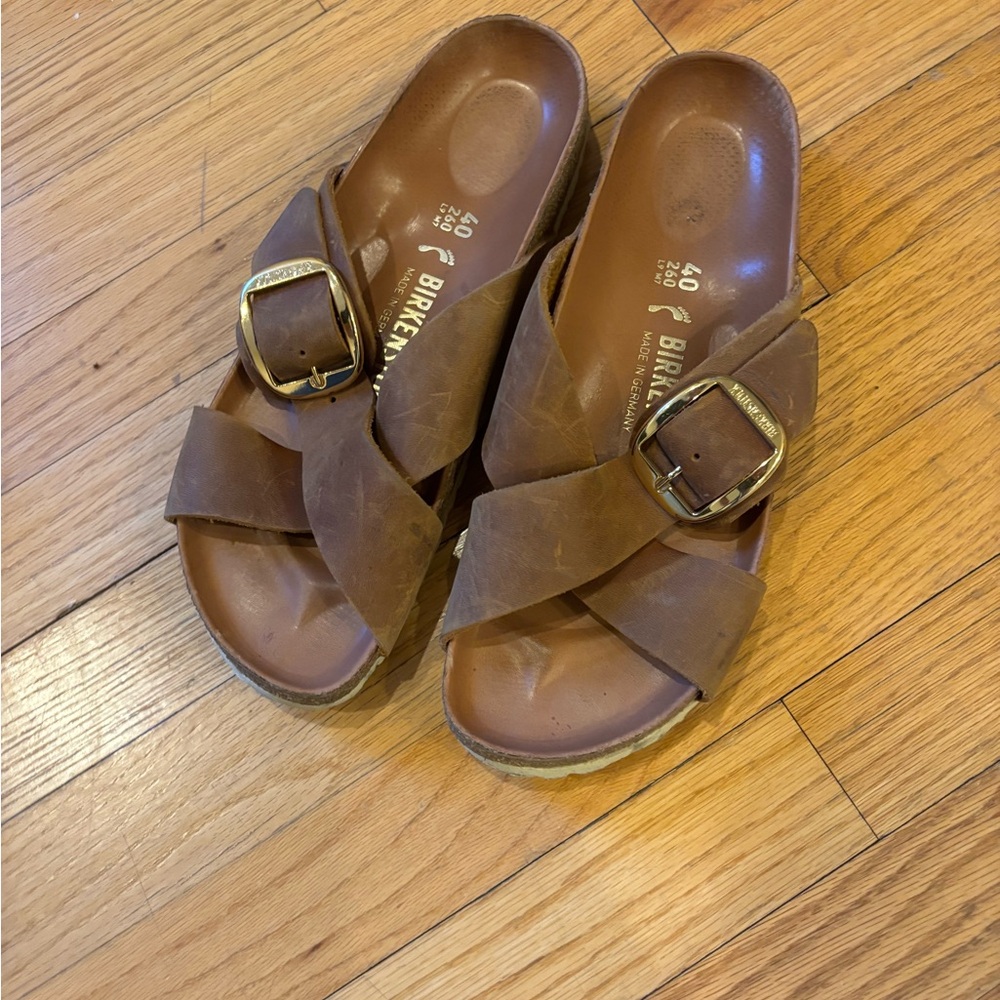 Birkenstock Siena Big Buckle Oiled Leather Cognac